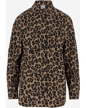 Aspesi Leopard Print Stretch Baumwollhemd - Rot