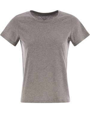 Majestic Crew-Neck Short-Sleeved Cotton T-Shirt - Grey
