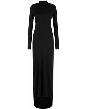 Tom Ford Long Sleeve Asymmetric Evening Dress With Twisted Back - Black