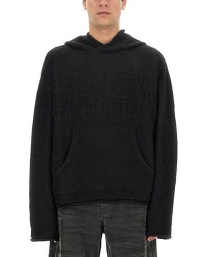 MM6 by Maison Margiela Virgin Wool Blend Sweatshirt - Black