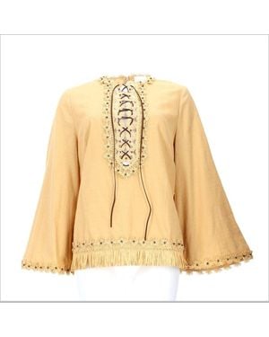 Zimmermann Blusa Con Frange - Natural