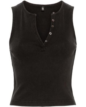 R13 Henley-tank - Zwart