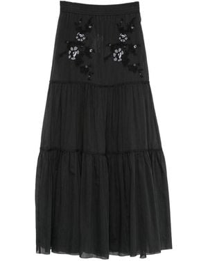 Ermanno Scervino Langer Rock aus Baumwolle von - Schwarz