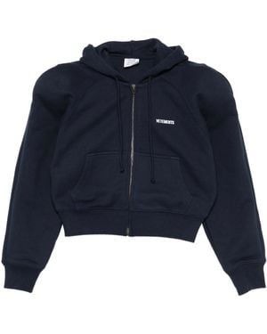 Vetements Hoodie Met Geborduurd Logo - Blauw