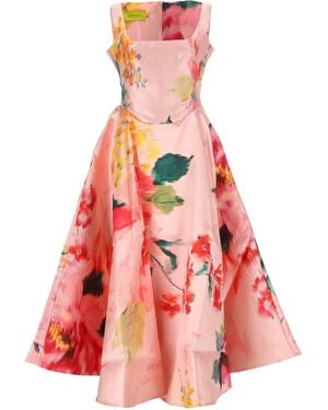 Marques'Almeida Floral Satin Corset Dress - Red