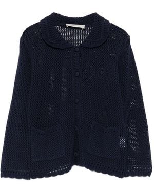 DUNST Cardigan aus Leinen- und Baumwollmischung - Blau