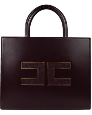 Elisabetta Franchi Borsa Tote Grande Bordeaux - Purple
