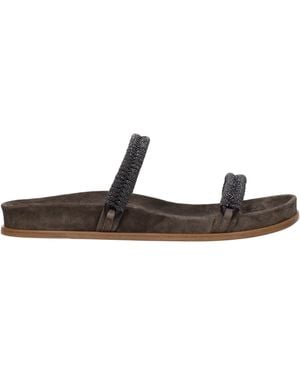 Brunello Cucinelli Slippers And Hooves Suede - Brown