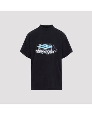 Balenciaga Camiseta extragrande de - Negro