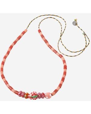 Sorbet Island Necklace With Assorted Glass Beads - Red