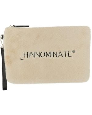 hinnominate Clutch Bag With Logo - Natural