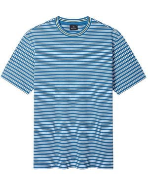 Paul Smith Striped Cotton T Shirt - Blue