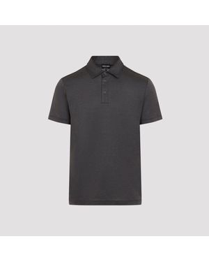 Giorgio Armani Poloshirt aus Seide und Baumwolle - Schwarz