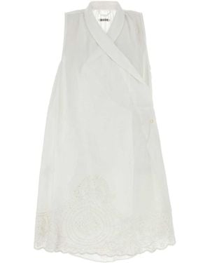 Bode Linen Blevoir Dress - White