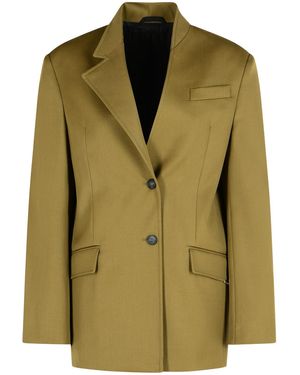 The Attico Attico Green Virgin Wool Blazer - Groen