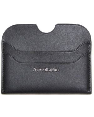 Acne Studios Tarjetero de cuero de - Gris