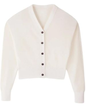 Jacquemus Kurzer Strickjacke Pullover - Weiß