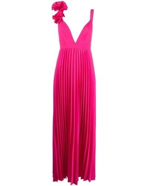 P.A.R.O.S.H. Vestido Palmer Largo Plisado - Rosa