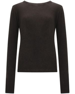 Uma Wang Solid Round Neck Top - Black