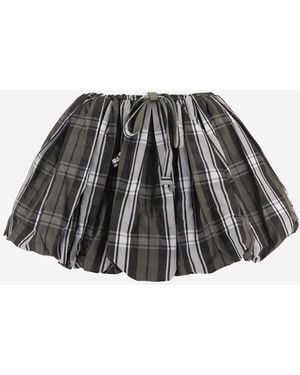 Patou Flared Check Pattern Skirt Polyester - Black