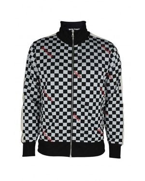 Palm Angels Checkerboard Print Vest With High Collar - Black