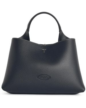 Tod's Mikrotasche aus schwarzem Lear - Blau