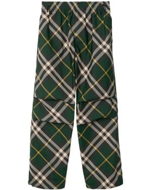Burberry Dark Check Pants For - Black