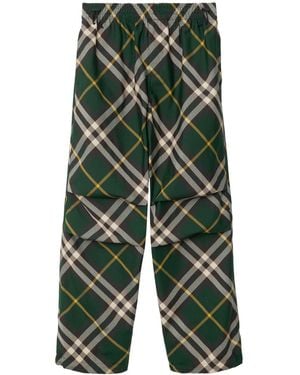 Burberry Dark Check Trousers For - Black
