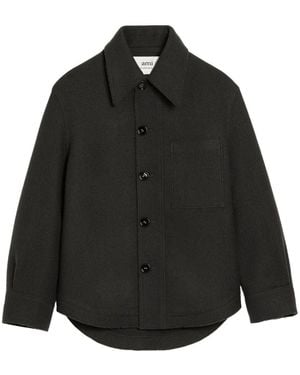 Ami Paris Button-Up Wool Jacket - Schwarz