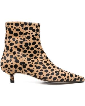 Aeyde Sofie Leo Print Ponyhair Shoes - Natural