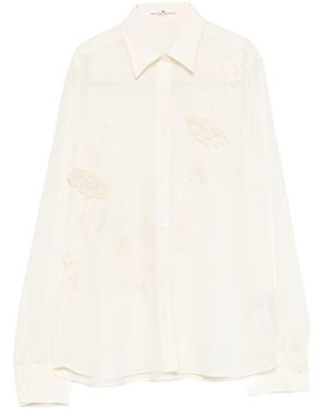 Ermanno Scervino Embroidered Silk Shirt - White