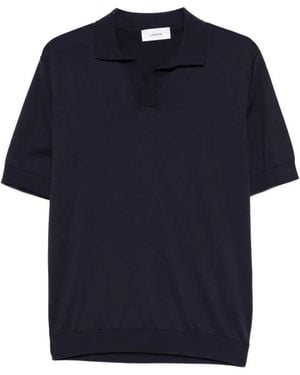 Lardini Open Neck T Shirt - Blue