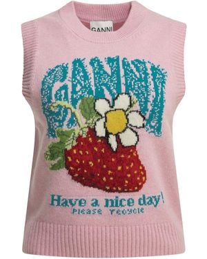 Ganni "Strawberry" Vest - Gray