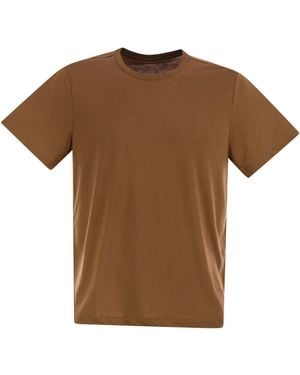 Majestic Maglietta Maestosa Di Lyocell Crew Neck - Marrone