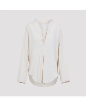 Studio Nicholson Pampa Draped Neck Top - White