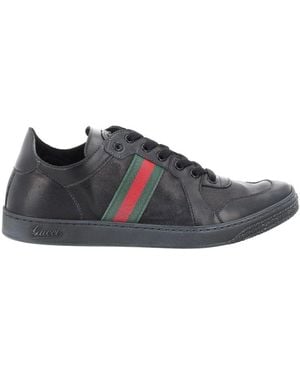 Gucci "Stretch" Leather Effect Sneaker - Black