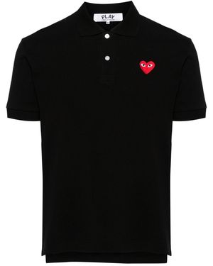 COMME DES GARÇONS PLAY Comme des Garcons Rote Herz Baumwoll -Plo -Shirt - Schwarz