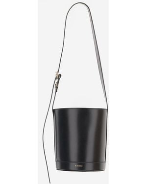 Jil Sander Leather Bucket Bag - Black