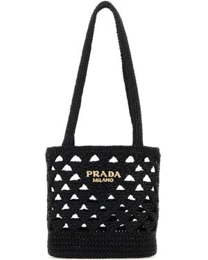 Prada Crochet Tote - Black
