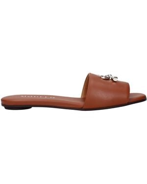 McQueen Alexander Mc Queen Leather Arc Mules And Clogs - Brown