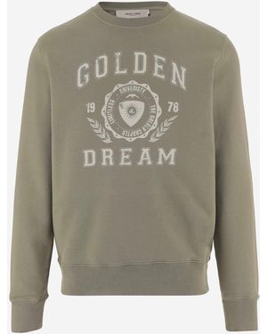 Golden Goose Cotton Sweatshirt With Logo - Grey