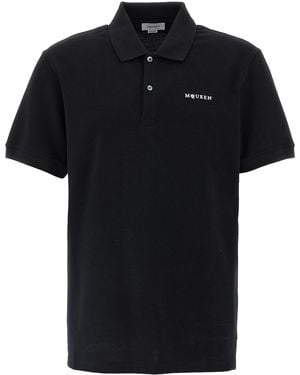 McQueen Logo Embroidery Polo Shirt - Black