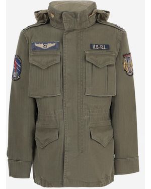 Polo Ralph Lauren Cotton Parka With Multi-Pocket Design And Adjustable Features - Green