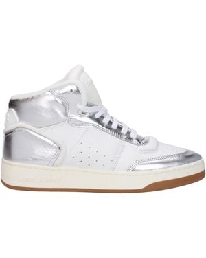 Saint Laurent Sneakers Sl80 Mens Leather Wit/silver