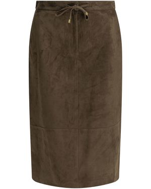 Max Mara Midirock aus Wildleder - Grün