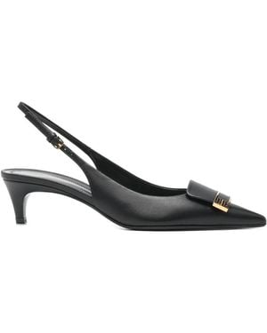 Sergio Rossi Slingback-Pumps aus Leder - Weiß