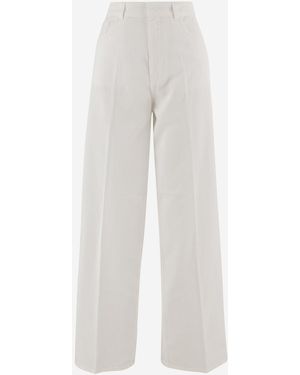Sa Su Phi Wide Leg Cotton Pants - White