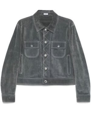 Thom Browne Backstrap Utility Jacket (23" W/ Contrast Stitching - Grey