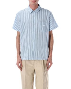 Obey Alan Stripe Seersucker Shirt - Blue