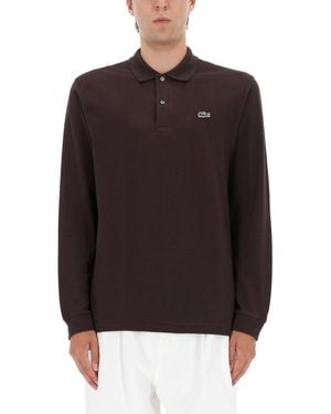 Lacoste Polo With Logo - Brown
